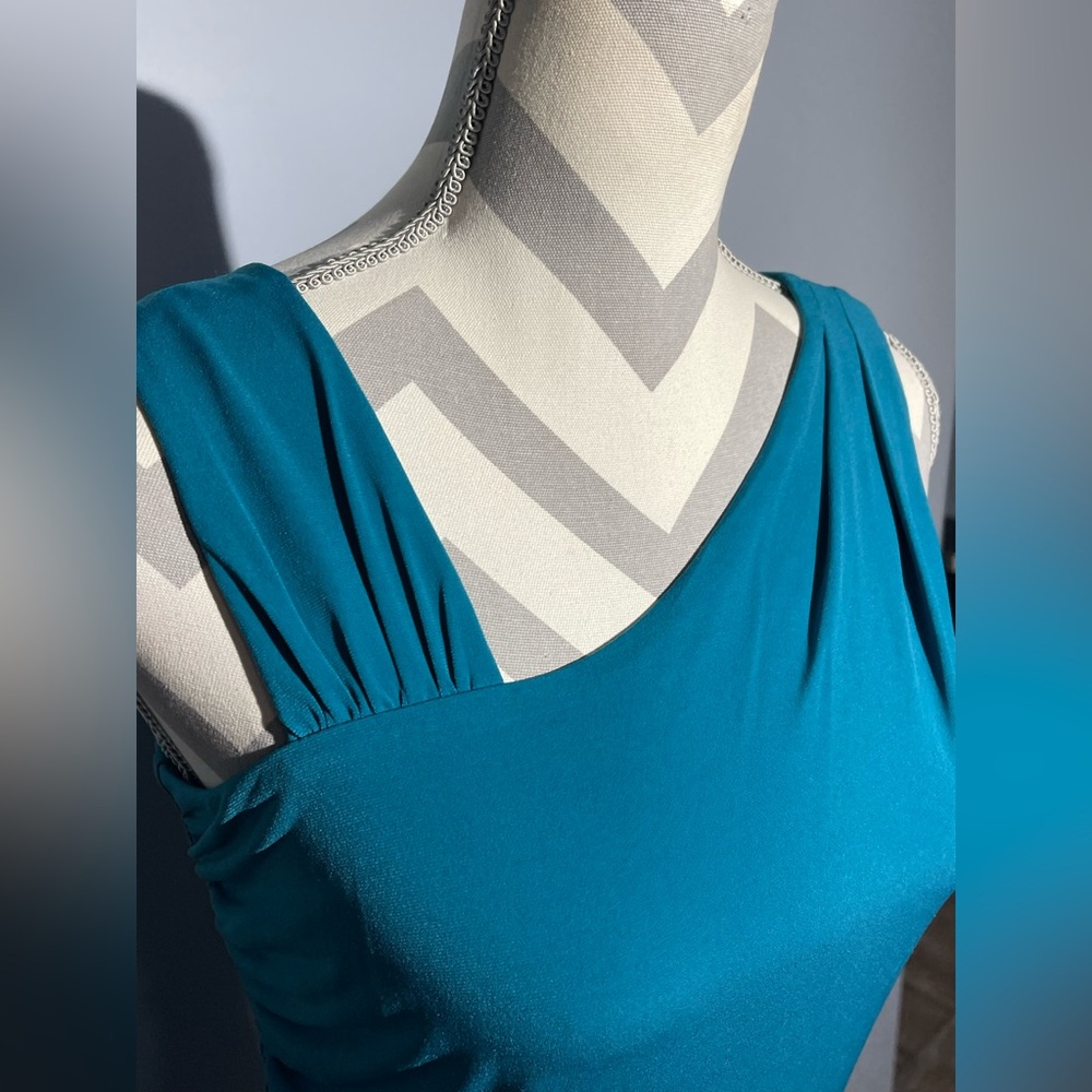 Calvin Klein One Shoulder Teal Dress - Picture 8 of 12